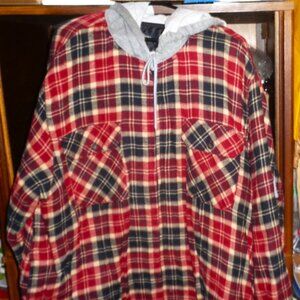 SOLD!!   SOLD!!!    MINT FADED GLORY THICK QUILTED HOODIE SHIRT JACKET-2XX,50/52